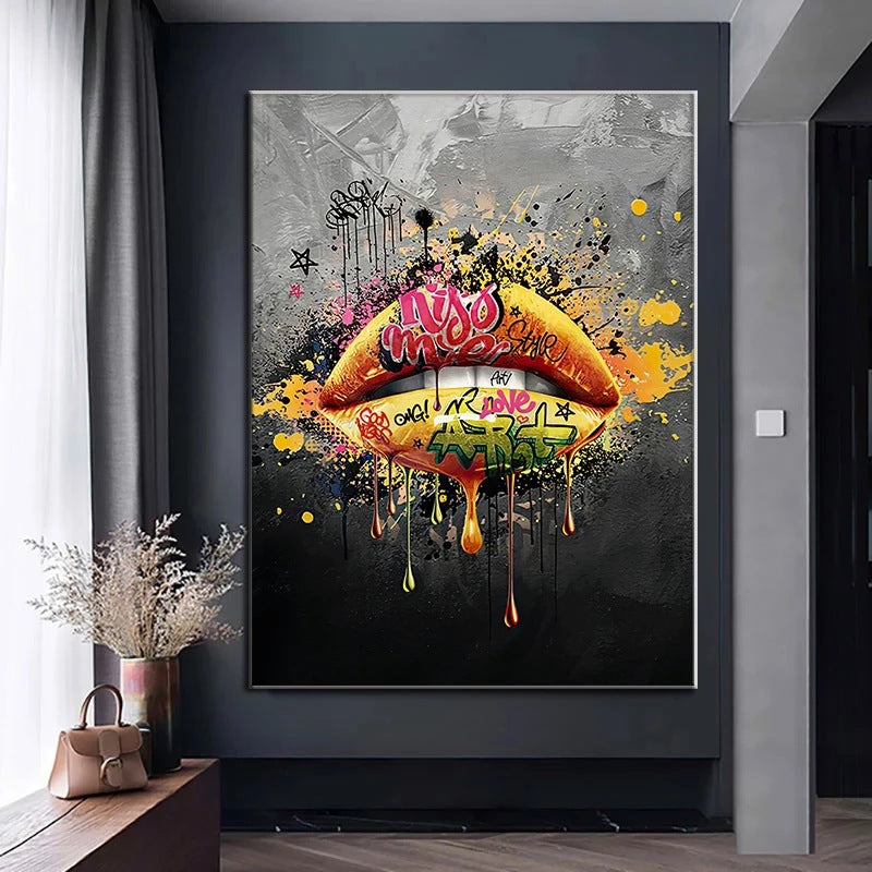Quadro graffiti bocca
