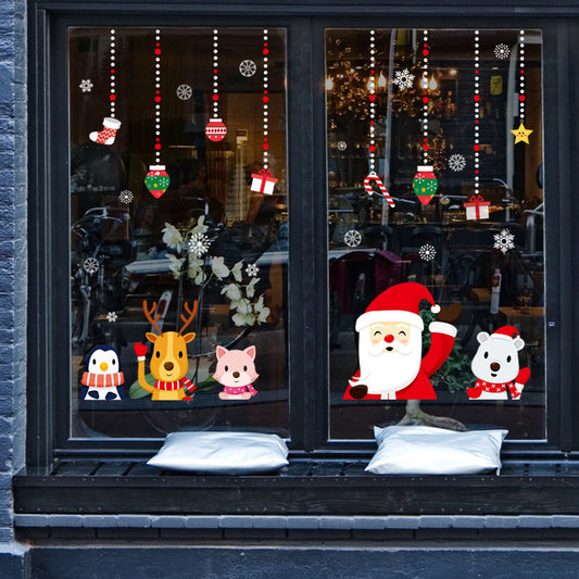 Adesivo murale Babbo Natale con decorazioni
