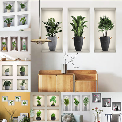 Trittico 3D bonsai e fiori