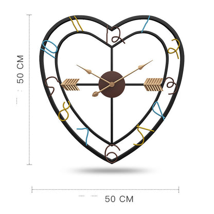 Orologio da parete Cuore frecce colorate