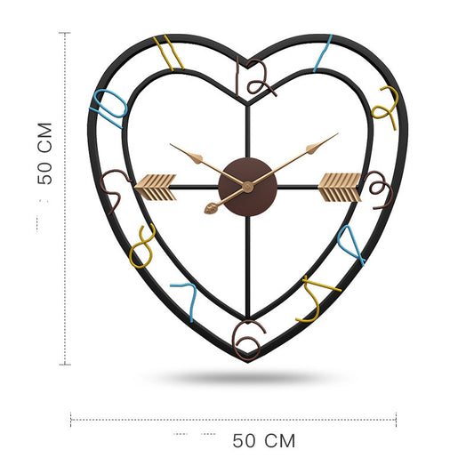 Orologio da parete Cuore frecce colorate