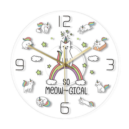 Orologio da parete Unicorni e arcobaleno