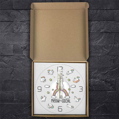 Orologio da parete Unicorni e arcobaleno