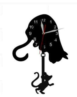Orologio da parete Silhouette elefante