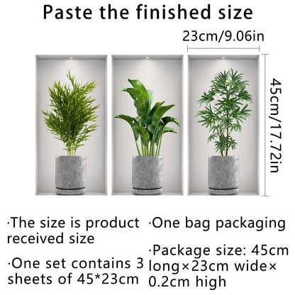 Trittico 3D bonsai e fiori