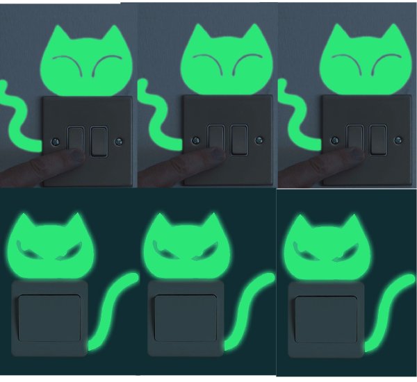 Adesivi Gattini Luminescenti