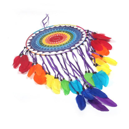 Pompon piume arcobaleno