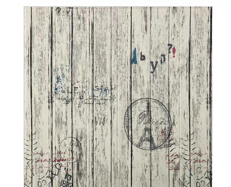 Adesivo murale Venatura di legno grigio cenere
