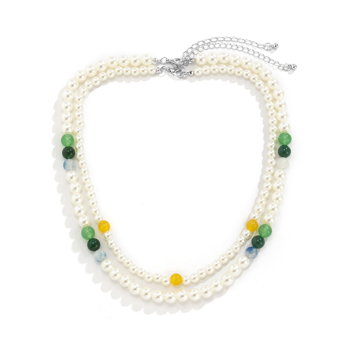 Collana perle bicolore