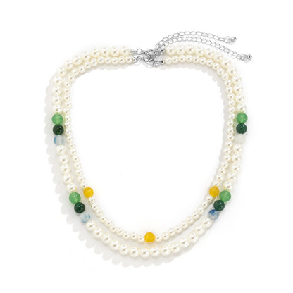 Collana perle bicolore