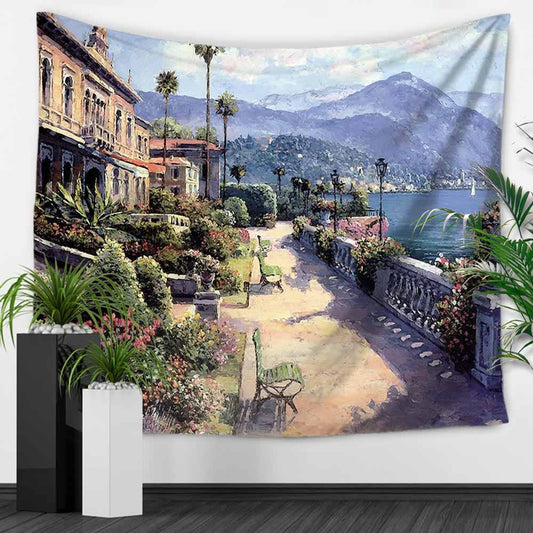 Arazzo Paesaggio italiano con villa