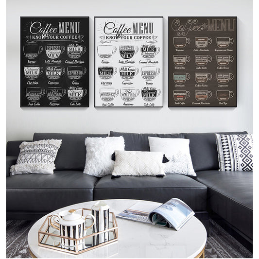 Quadro su tela Menu del caffè illustrato