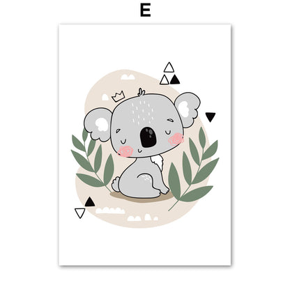 Poster Zebra leopardo panda carini
