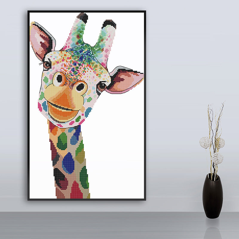 Punto croce giraffa arcobaleno