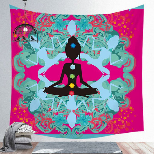 Arazzo Meditazione con chakra