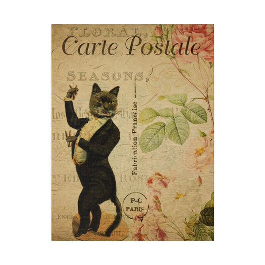 Quadro su tela Gatto elegante con fiori