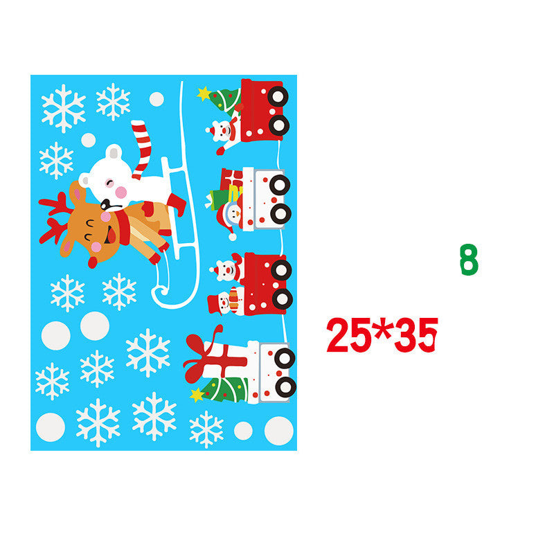 Adesivo murale Babbo Natale e renna nella vetrina