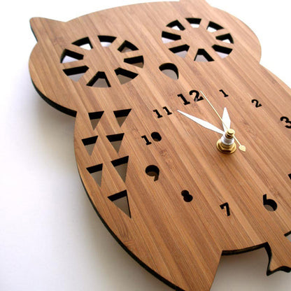 Orologio da parete Gufo legno