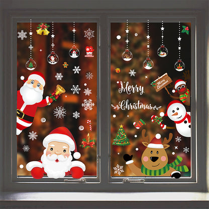 Adesivo murale Babbo Natale e renna nella vetrina
