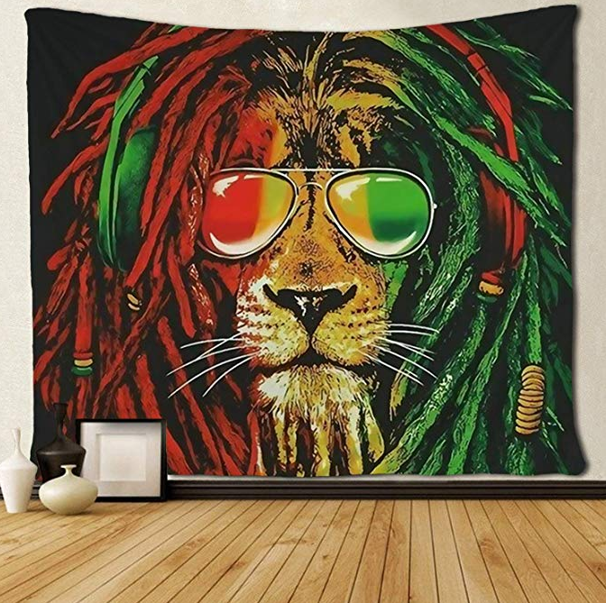 Arazzo leone hippie