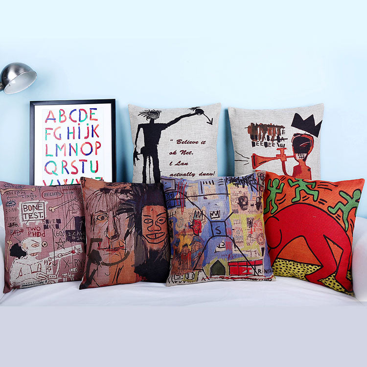 Federa cotone lino astratta