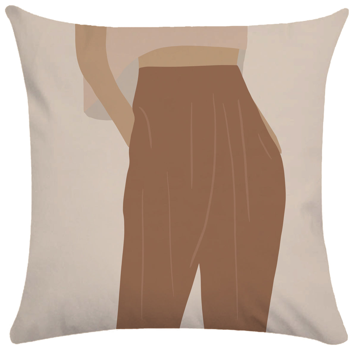 Copricuscino beige stampa motivi astratti