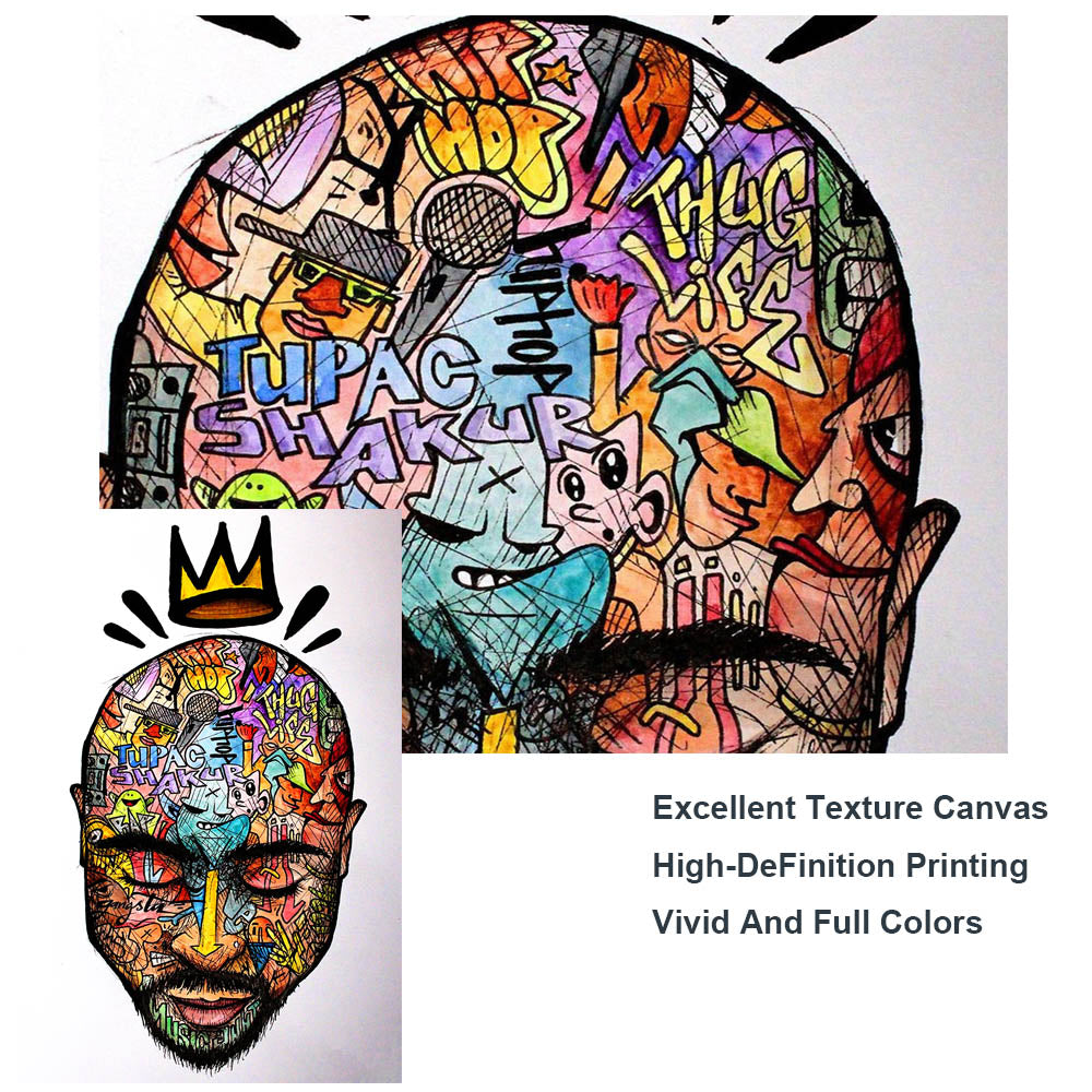 Poster Ritratto di rapper in graffiti