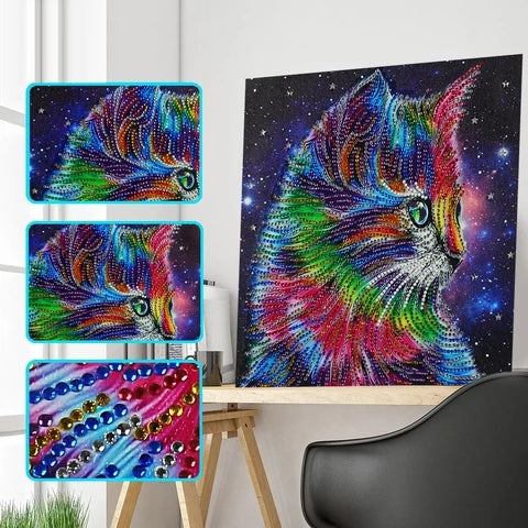 Quadro diamanti gatto