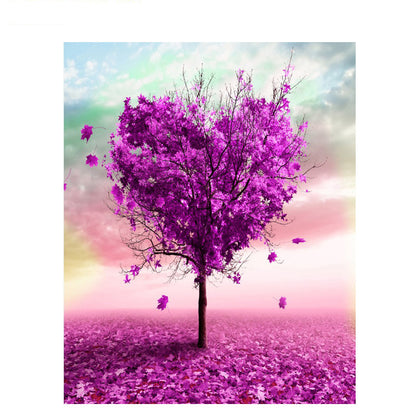 Quadro albero dal cuore rosso