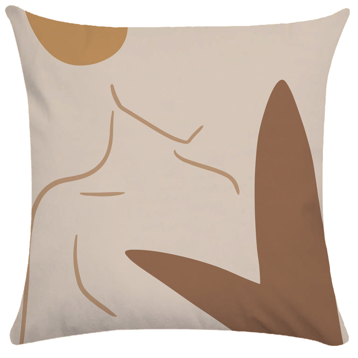 Copricuscino beige stampa motivi astratti