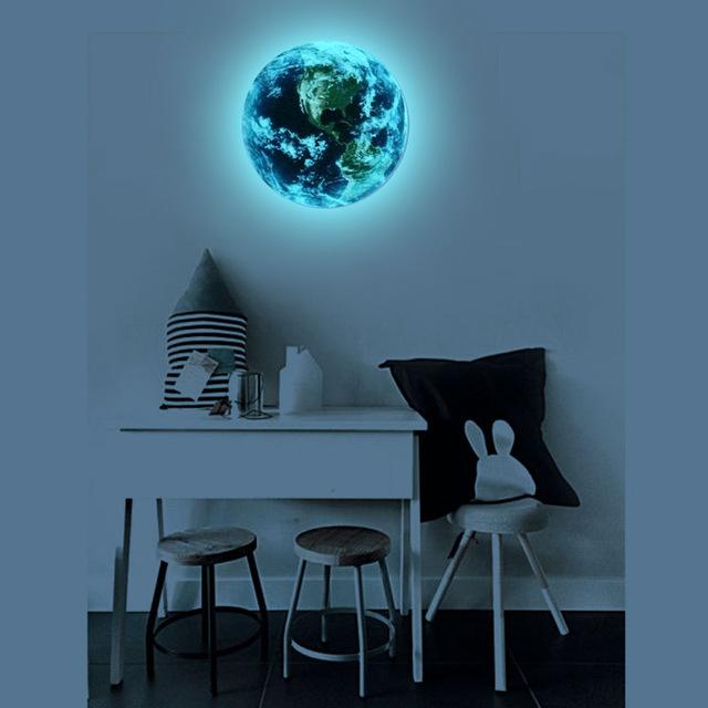 Adesivo murale terra 3D fluorescente