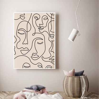 Quadro astratto volto minimalista