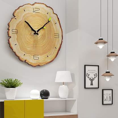 Orologio da parete Anelli naturali legno