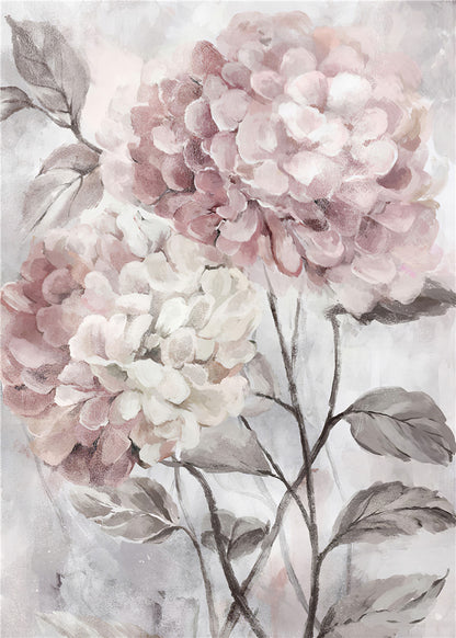 Quadro fiori rosa retrò