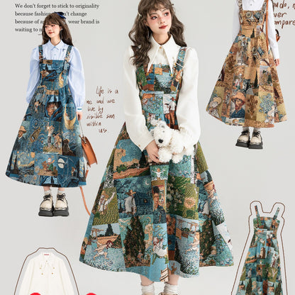 Vestito jacquard con spallina