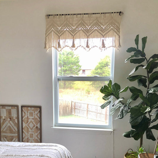 Arazzo Macramé con chevron bianco