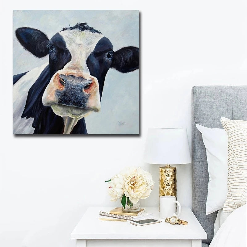 Quadro mucca acquerello