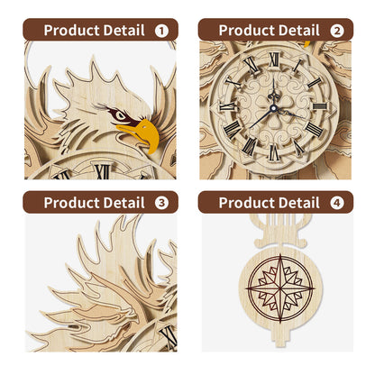 Orologio da parete Aquila legno