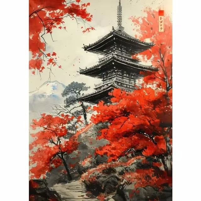 Quadro geisha cartoon