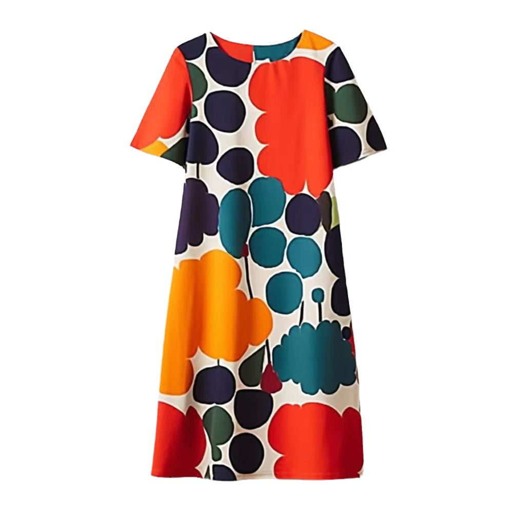 Vestito patchwork girocollo
