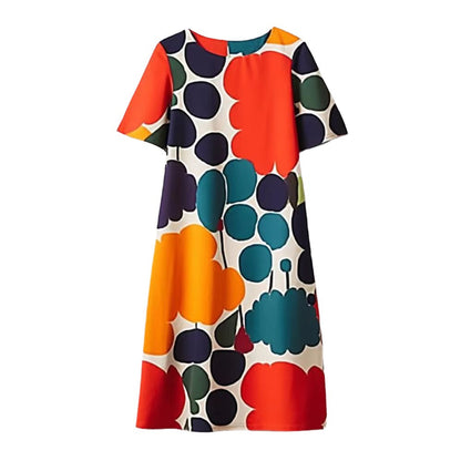 Vestito patchwork girocollo