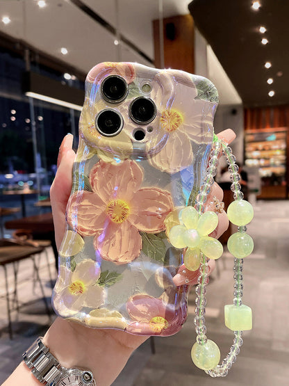 Custodia telefono cordino fiori