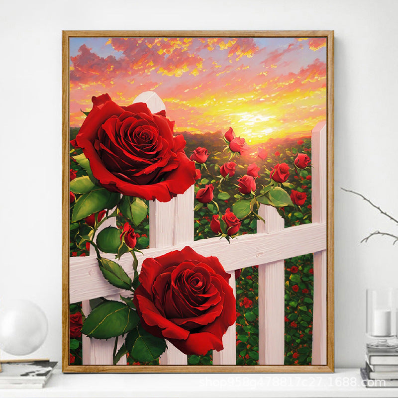 Dipinto rosa digitale fai da te