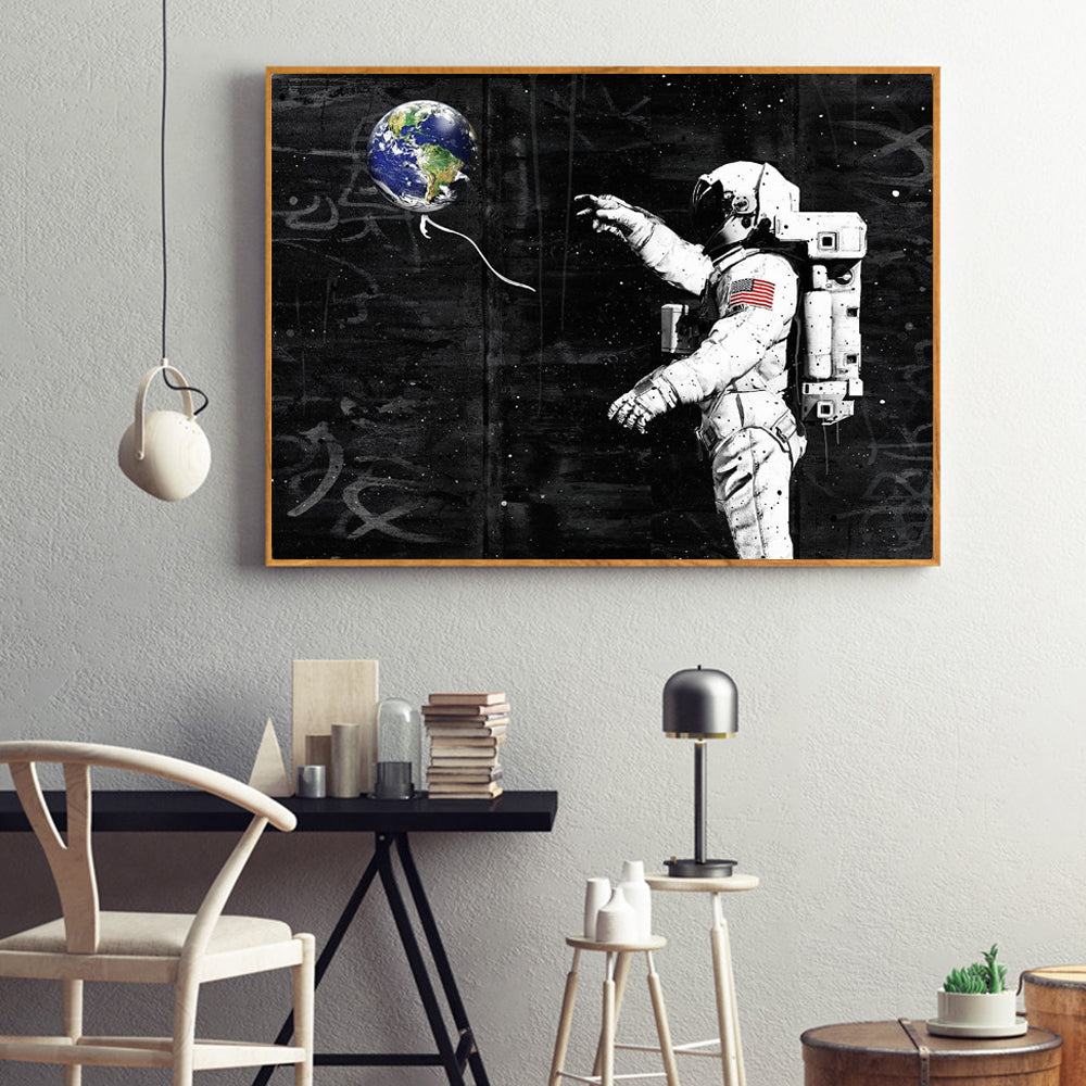 Tela astronauta e stelle