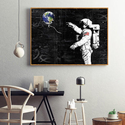 Tela astronauta e stelle