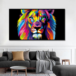 Quadro su tela Volti di leopardo e leone