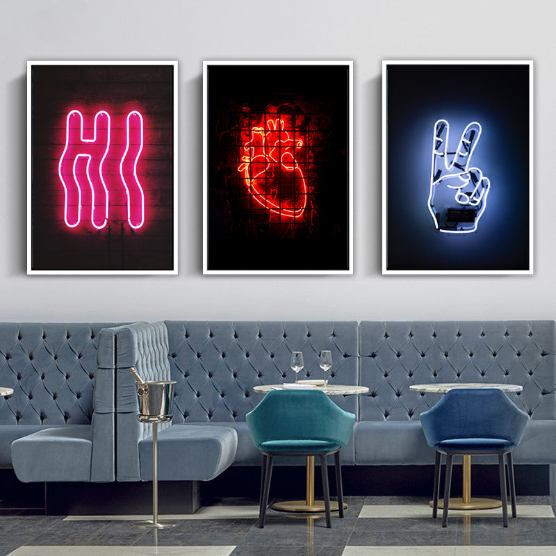 Poster cuore neon