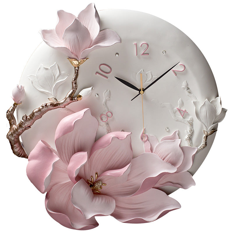 Orologio da parete Fiori rosa 3D