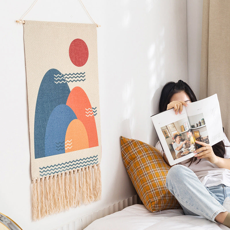 Tappezzeria cotone lino con nappine