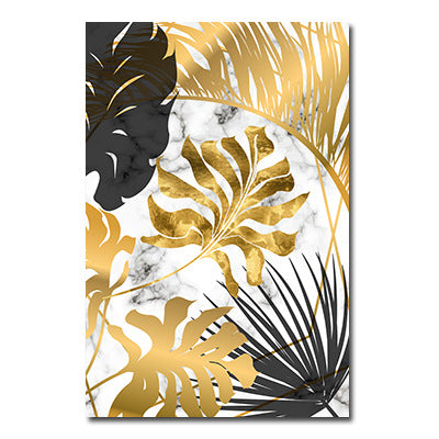Quadro monstera piume nordico